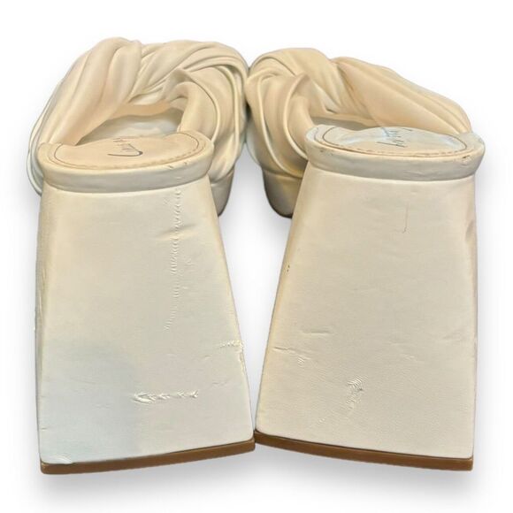 Circus NY Marianna Block Heel White Vegan Leather Sandals Size 6.5 - Picture 3 of 8